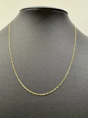 K18 シンプルチェーンネックレス 約0.7g 長さ：最長44㎝(フリーアジャスター) S5603