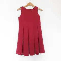 良品 23AW 組曲 ノースリーブ プリーツワンピース L レッド キッズ 古着 中古 USED