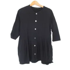 美品 Y's for living ワイズフォーリビング コットンカーディガン ブラック レディース 古着 中古 USEDのサムネイル