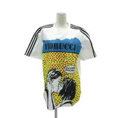 アディダスオリジナルス adidas originals Tシャツ カットソー M マルチカラー オフホワイト 半袖 プリント ライン /HO4 ■ECD001