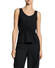 セオリー レディース トップス タンクトップ Theory Washed Tieasy Tank Top Black ブラックのサムネイル
