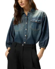 ピンコ レディース トップス シャツ デニム ブラウス PINKO Danae Light Denim Fluid Blouse Pjc デニムのサムネイル