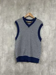 ZARA ザラ バイカラー Ｖネック ニット ベスト size38‐40/青 ■◇ レディース