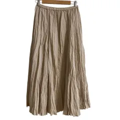 美品 Mila Owen ミラオーウェン イージー フレア ロングスカート サイズF ベージュ レディース 古着 中古 USED