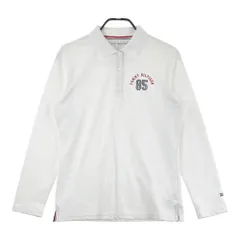 サイズ：LL TOMMY HILFIGER GOLF トミー ヒルフィガーゴルフ  ロゴプリント 長袖ポロシャツ ロゴ柄 ホワイト系 [240101663494] ゴルフウェア メンズ ストスト