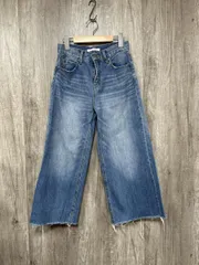 AZUL BY MOUSSY アズールバイマウジー ワイド 裾ダメージ デニムパンツ size24/青 ■■ レディース