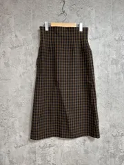 BEAUTY & YOUTH ビューティ&ユース ユナイテッドアローズ チェック柄 タイト デニムスカート sizeM/茶系 ◇■ レディース