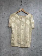 yoshie inaba ヨシエイナバ バラ シルク100％ 日本製 ブラウス シャツ size9/ベージュ ■◆ レディースのサムネイル