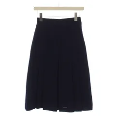アデンダ Addenda スカート 9 紺 ネイビー 無地 プリーツ ミディ丈 /LP ■ECB003
