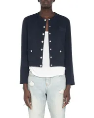 ザディグ エ ヴォルテール レディース アウター パーカー・スウェット シャツ Zadig Voltaire Cama Snap Front Sweatshirt Encreのサムネイル