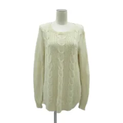 セオリーリュクス theory luxe ニット セーター カシミヤ 38 オフホワイト ケーブルニット ラウンドネック 長袖 /HO3 ■ECD001