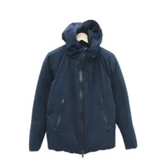 グリーンレーベルリラクシング ユナイテッドアローズ green label relaxing ダウンジャケット 上着 ミドル丈 S 紺 ネイビー フード付き ジップアップ /HO20 ■ECD001