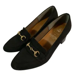 美品 ROPE' PICNIC PASSAGE byHARUTA ロペピクニック ハルタ 別注 ビット付ヒールUPローファー パンプス サイズ36 23cm ブラック レディース 古着 中古 USED