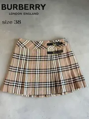 ★ ④　BURBERRY BLUE LABEL バーバリーブルーレーベル ノバチェック 巻きスカート プリーツ ベルト付き size38