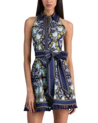 アリスアンドオリビア レディース トップス シャツ ミニ ノースリーブ Alice and Olivia Lucy Sleeveless Mini Shirtdress Antique Scrollのサムネイル