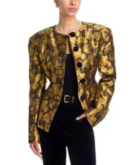 ロニーコボ レディース アウター ジャケット・ブルゾン トール ブレザー Ronny Kobo Wanda Metallic Jacquard Blazer OneSize メタリック