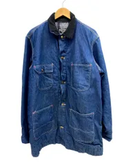 sears (シアーズ) デニムカバーオール チョアコート ブランケット付 襟コーデュロイ 70S 古着 ビンテージ  WORK Leisure XL ブルー メンズ/028