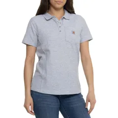カーハート レディース トップス シャツ プラスサイズ Carhartt 104229 Plus Contractor s Work Pocket Polo Shirt Short Sleeve Heのサムネイル