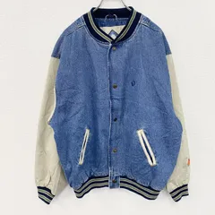 ～90s　GEAR　デニムスタジャン　ヴィンテージ　インディゴ　ベージュ　Lサイズ　古着