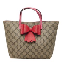 GUCCI ストロー トートバッグ ベージュ/ピンク - メルカリ