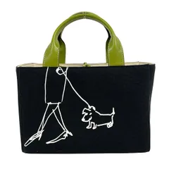 Kate spade(ケイトスペード) トートバッグ 黒×白×ライトグリーン Maira Kalmanコラボ レザー