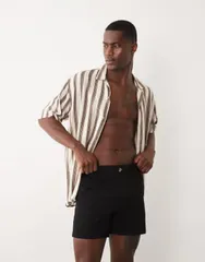 エイソス メンズ ボトムス ハーフパンツ・ショーツ ショートパンツ ASOS DESIGN skinny chino shorts in short length Black ブラック