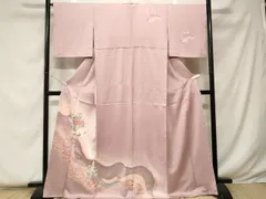 平和屋着物■訪問着　道長飛鶴草花文　暈し染め　金銀彩　正絹　逸品　CABF4348ev