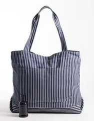 エイソス メンズ バッグ ASOS DESIGN striped tote BLUE ブルーのサムネイル