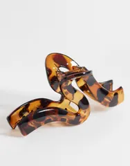 エイソス レディース アクセサリー ASOS DESIGN XL hair claw clip with wave detailing in tort Multi マルチカラーのサムネイル