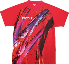 ヴィクタス VICTAS 卓球 V-24 レプリカシャツベーシック シャツ レプリカ 半袖 練習試合 トレーニング ゲーム ゲームシャツ 卓球部 部活 チーム  532404 RD レッド