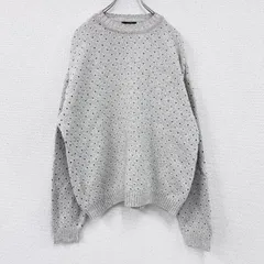 ～90s　CLUB ROOM　コットンニットセーター　バーズアイ　ヴィンテージ　灰色　グレー　Lサイズ　古着