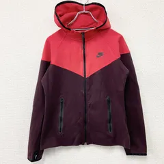 NIKE　ナイキ　フルジップスウェットパーカー　赤　レッド　ボルドー　Lサイズ　古着