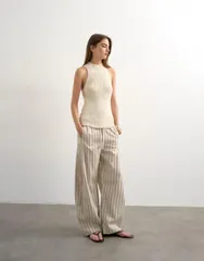 トップショップ レディース トップス ベスト ハイネック ニット Topshop textured knit high neck tank top IVORY アイボリーのサムネイル