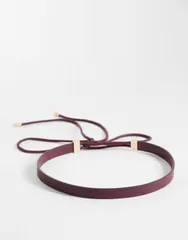 エイソス レディース アクセサリー ベルト ASOS DESIGN waist and hip loop through belt Burgundy バーガンディのサムネイル