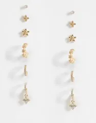 アクセサライズ レディース アクセサリー ピアス・イヤリング Accessorize pack of 6 rhinestone flower earrings tone GOLD ゴールドのサムネイル