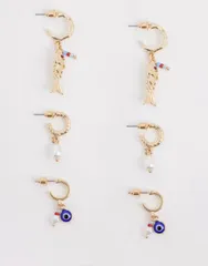 アクセサライズ レディース アクセサリー ピアス・イヤリング Accessorize 3pack fishoop earrings GOLD ゴールドのサムネイル