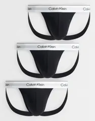 カルバンクライン メンズ アンダーウェア ボクサーパンツ コットン Calvin Klein Icon Cotton Stretch 3 pack jockstraps Blackblackblack ブラック