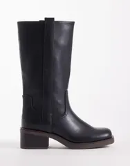 エイソス レディース シューズ ブーツ・レインブーツ ASOS DESIGN Cherry pull on trucker boots Black ブラックのサムネイル