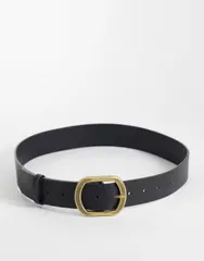 エイソス レディース アクセサリー ベルト ジーンズ ASOS DESIGN waist and hip jeans chunky buckle belt Black ブラックのサムネイル