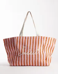アクセサライズ レディース バッグ Accessorize soleil striped beach tote PINK ピンクのサムネイル