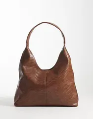 エイソス レディース バッグ ASOS DESIGN scoop tote bag in chocolate weave Chocolate チョコレートのサムネイル