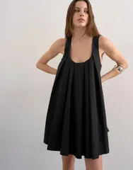 トップショップ レディース トップス ワンピース プリーツ ミニ Topshop full hem pleated mini sundress Black ブラック