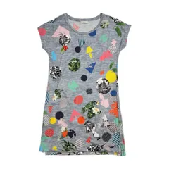 Paul Smith ポールスミス ポップ 総柄 マルチプリント 半袖 ワンピース M/グレー系 レディースのサムネイル