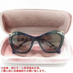 ※併売商品※◆中古状態良好◆MIUMIU【ミュウミュウ】サングラス ストーン付き ブラウンレンズ アイウェア レディース　M1732のサムネイル