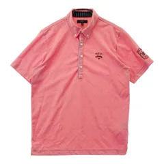 サイズ：L CALLAWAY キャロウェイ  半袖ポロシャツ ボタンダウン 総柄 ピンク系 [241003001446] ゴルフウェア メンズ ストスト