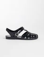エイソス レディース シューズ パンプス ASOS DESIGN Medley jelly fisherman flats Black ブラックのサムネイル