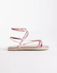 レイド レディース シューズ サンダル トール RAIDanita espadrille flat sandals metallic Pink Metallic ピンクのサムネイル