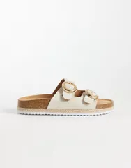 エイソス レディース シューズ サンダル リネン ASOS DESIGN Jenna espadrille mule sandals inaturalinenaturalinenのサムネイル