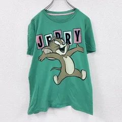 TOM and JERRY XDYE　トムとジェリー　半袖プリントTシャツ　緑　グリーン　Mサイズ　古着