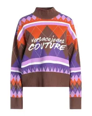ヴェルサーチ レディース アウター ニット・セーター VERSACE JEANS COUTURE タートルネック Brown ブラウンのサムネイル